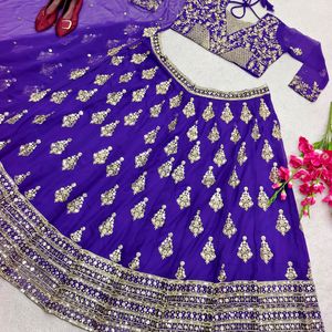 Heavy Embroidery Sequence Work Langha Choli