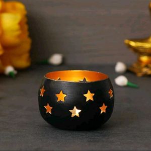 Tealight Candle Holder for Home (Black, Pack of1)