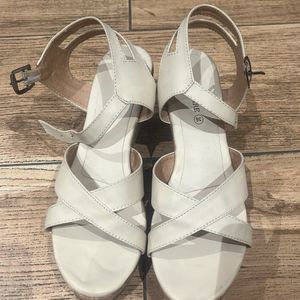 Marc Loire Strappy Wedges With Buckle Closure