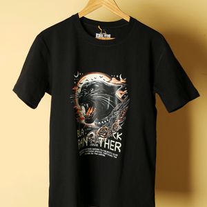 Tshirt With Black Panther Graphic Print