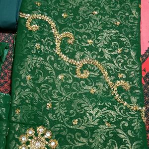 Dark Green Saree