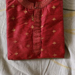 Kids Maroon Kurta With Dhoti