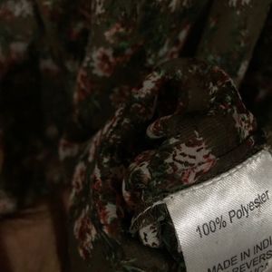 Allen Solly Sheer Green With Small Floral Print To