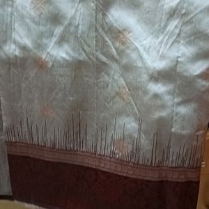 Silk Cotton With Contrast Border