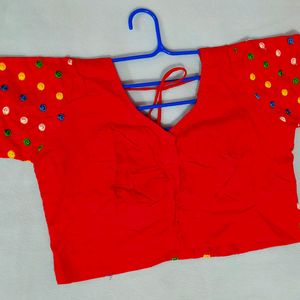 Red Embroidery Blouse