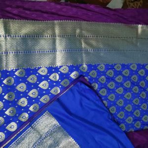 Pure Jamabar  Katan Banarasi With 2 Blouses