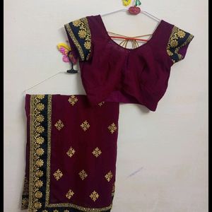 Heavy Wedding Saree With Blouse