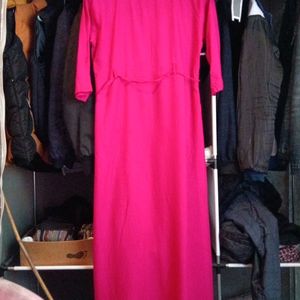 Long Rose Pink Dress For Women