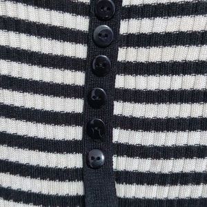 Black & White Strip Woollen Top