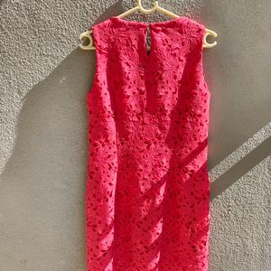 Coral Lace Shift Dress