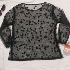 Sheer Net Top With Stars ⭐