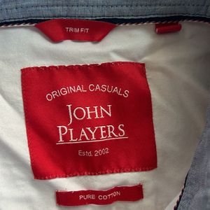 42 Trim Fit John players Full Sleeves White Shirt