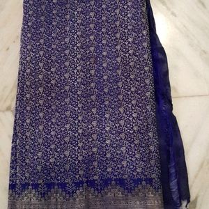 Navy Blue Saree With Blouse