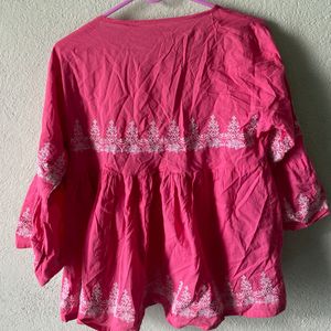 Beautiful Pink Short Kurti