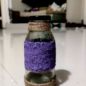 Decorative Lavender Glass Bottle With Jute Finishi