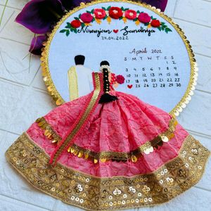 Soutn Indian Look Calendar Embroidery Hoop