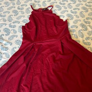 Maroon Skater Party Dress