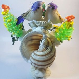 Sea Shells Home Decor Love Birds Flowers Handmade