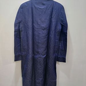 Long Jacket Sherwani With Work (Blue Jamewar)