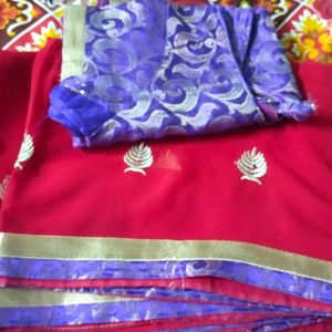 Red Work Puja Saree