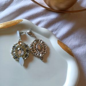 Shein Luxe Rhinestone Grey Earring