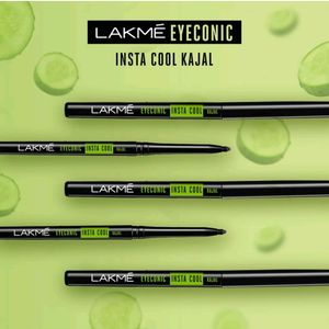 LAKME Eyeconic Insta Cool Kajal, Black (COMBO)