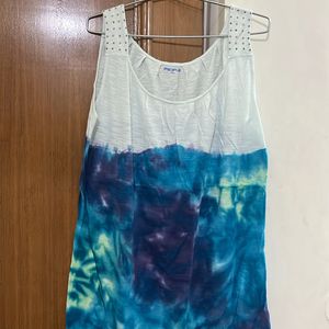 Beautiful And Comfortable Beach Tie-Dye Blue Dress