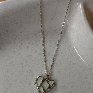 Graphite Stainless Steel Heart Pendant Necklace🤍