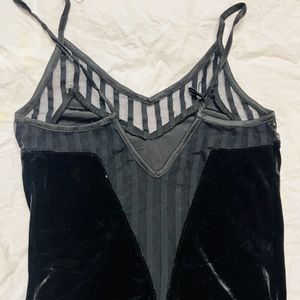 Panelled Velvet Bodysuit