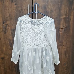 White Transparent Chikankari Kurta