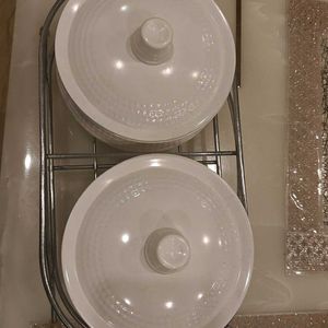 Dining Bowl Set Of 2 With Stand