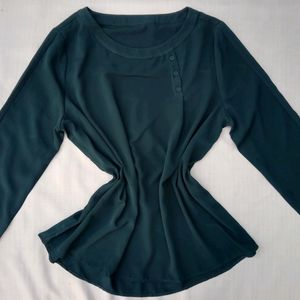 New Dark Sea Green Side Cut Top