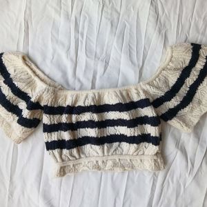 Off Shoulder Knit Wear Crop Top