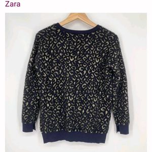 Zara Knit Furry Leopard 🐆 Print Sweter