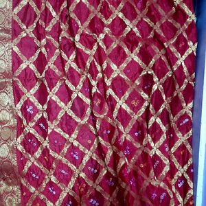 Jaipuri Pure Silk Bandhej Dupatta