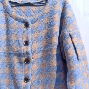 Pastel Blue And Beige Jacket For Women