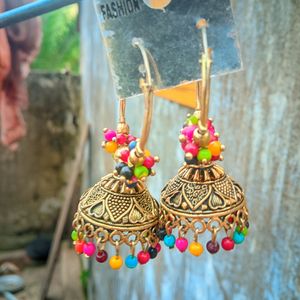 Multi Colour Jhumka Earring