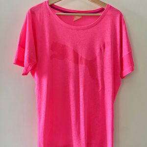 Puma Neon Pink Loose Sports Tshirt