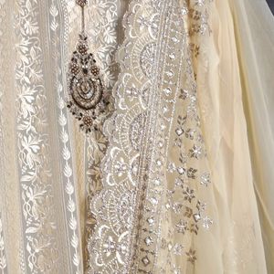 Women Embroidered Chikankari Semi Stitched Fabric