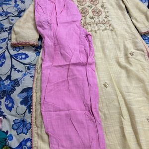 Chanderi Kurta Paired With Trouser