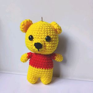 Winnie The Poo Crochet Amigurumi Keychain