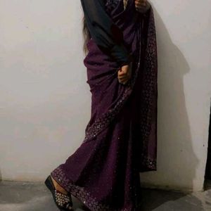 Purple Saree For Women/Girls