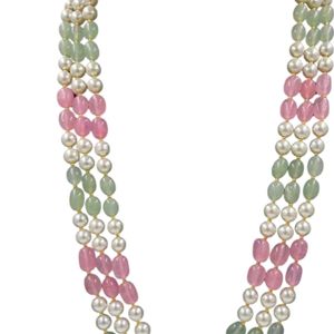 Gehna Shop Triple Semi Precious Jade Beads Neckles