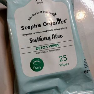 Facial daily glowing skin wipes (aloe vera)