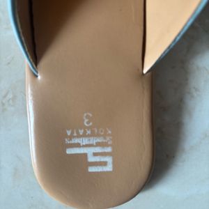 Sky Blue Flat Leather Chappal Worn 2-3 Times