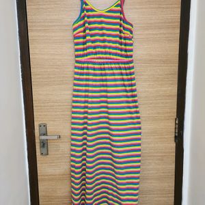 Multicolored Candy Stripes Maxi Dress