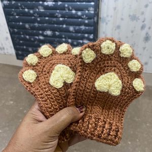 Crochet Catpaw Fingerless Gloves