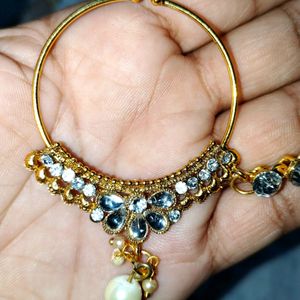 Ethnic Kundan Work Nose Nath