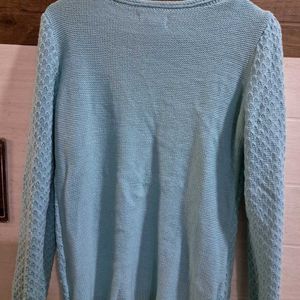 Light Blue Sweater With Boat Neck