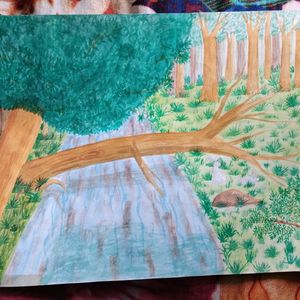 Forest River Side Painting